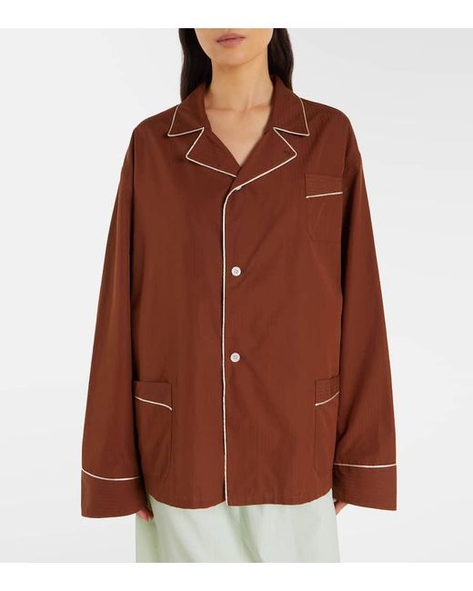 Prada Brown Oversized Cotton Shirt