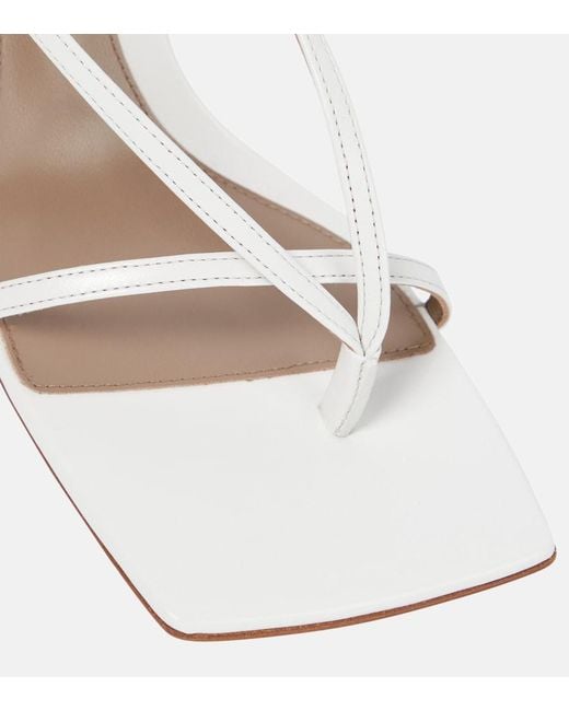 Bottega Veneta White Leather Stretch Sandals 90