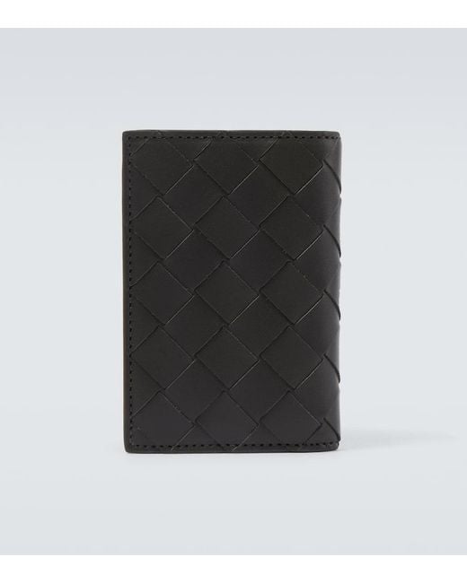 Bottega Veneta Black Intrecciato Leather Wallet for men