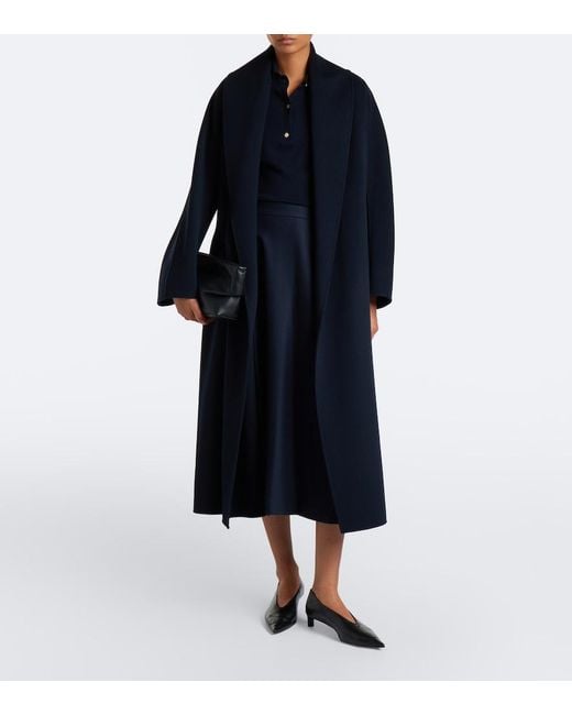 Max Mara Blue Wool Midi Skirt