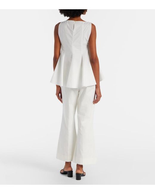 Khaite White Walter Cotton And Silk Flared Pants