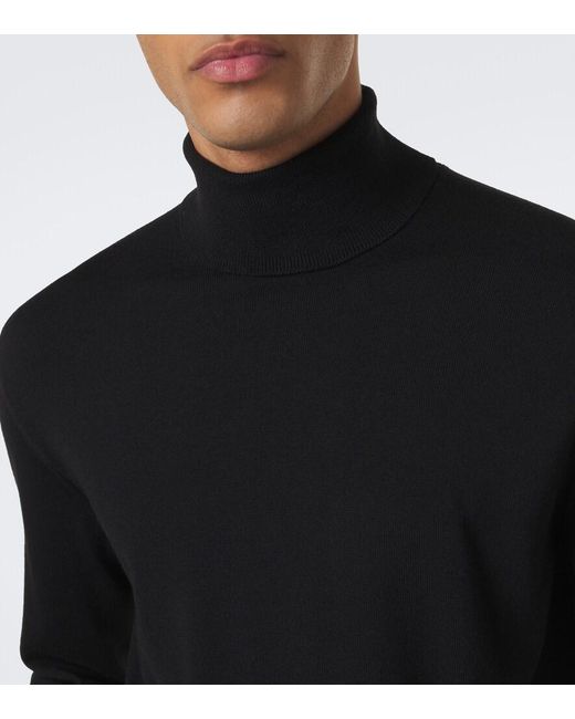Slowear Black Virgin Wool Turtleneck Sweater for men