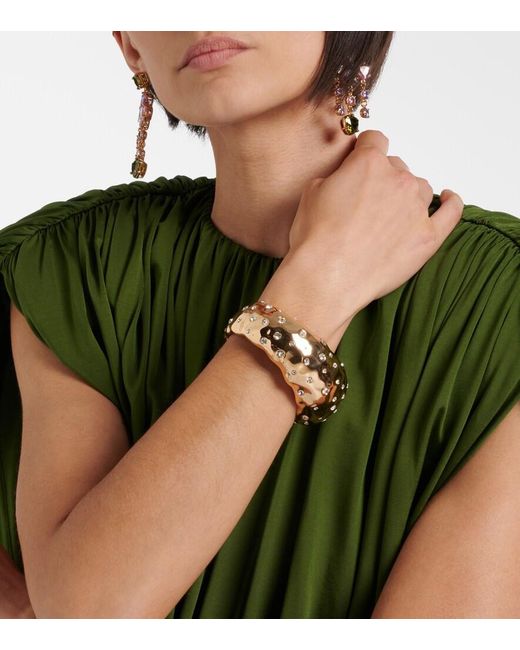 Self-Portrait Metallic Crystal-Embellished Cuff Bracelet