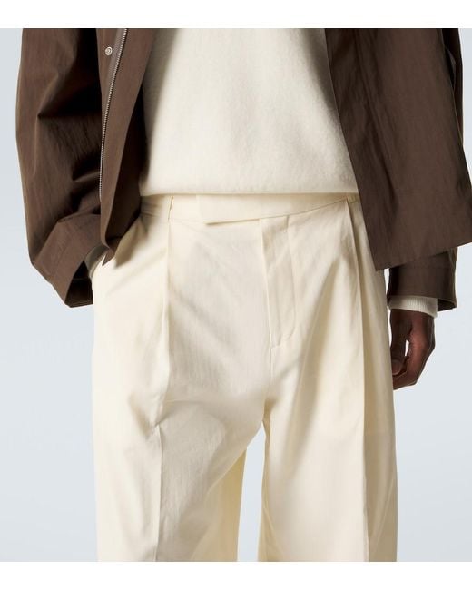Studio Nicholson Natural Pull Cotton And Linen Wide-Leg Pants for men