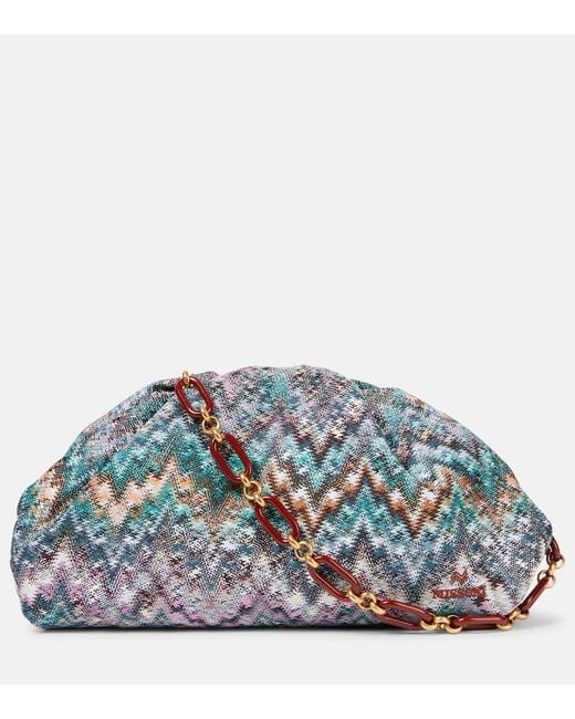 Missoni Blue Zigzag Medium Shoulder Bag
