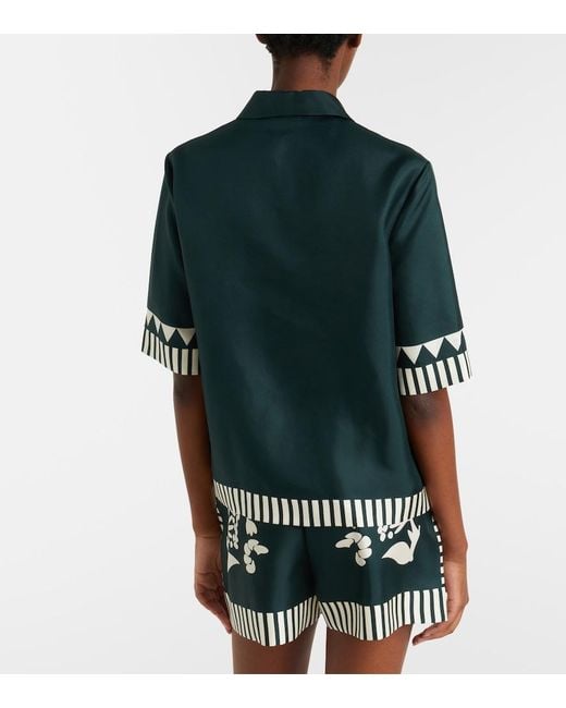 Eres Black Emeraude Printed Silk Twill Shirt