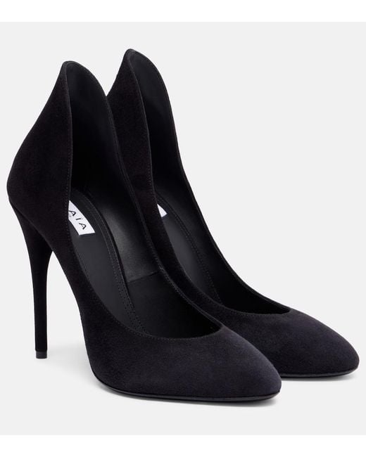 Alaïa Blue Decolette 110 Suede Pumps