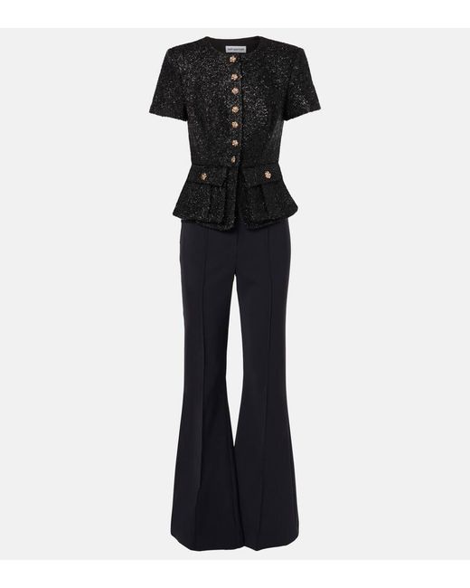 Self-Portrait Black Boucle Jumpsuit