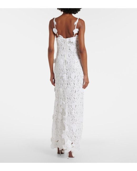Jonathan Simkhai White Marenna Broderie Anglaise Sequined Gown