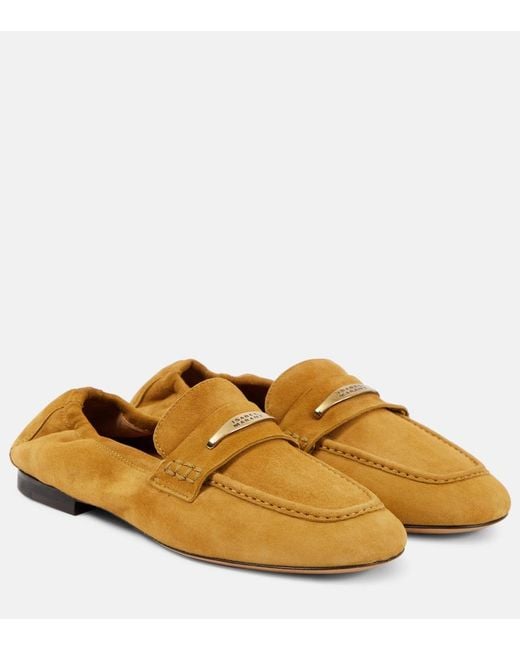 Isabel Marant Yellow Iseri Suede Loafers