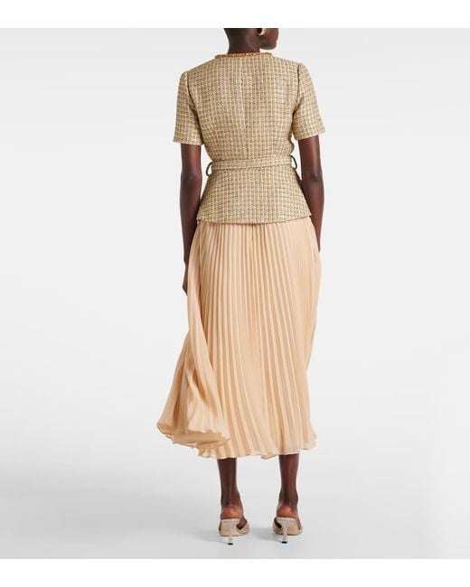Self-Portrait Natural Midikleid Mit Boucle