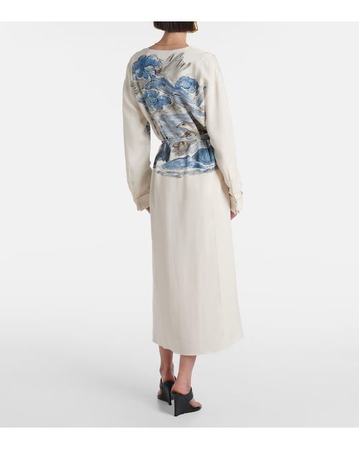 Altuzarra Blue Poppy Printed Silk Midi Dress