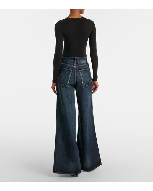 Alaïa Blue Faded Wide-Leg Jeans