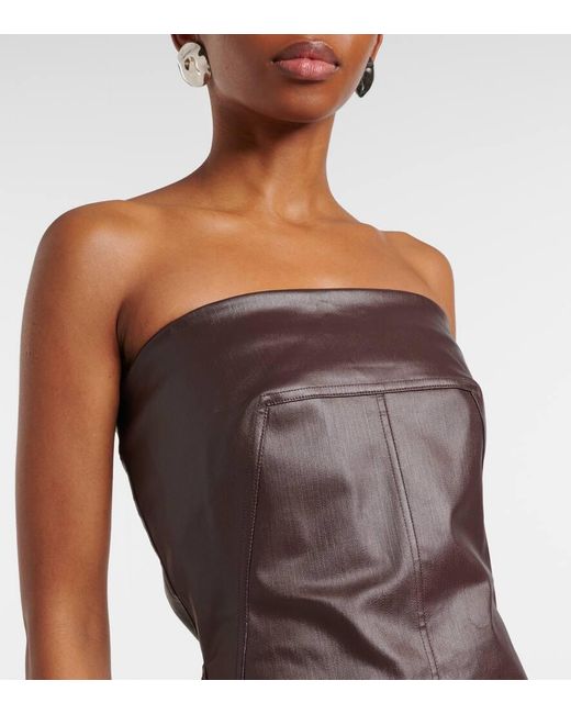 Rick Owens Brown Denim Bustier Gown