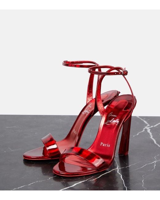 Christian Louboutin Red Condorapik Queen 100 Leather Sandals