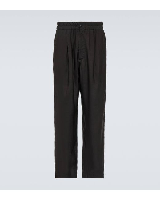 Pantalon droit Giorgio Armani pour homme en coloris Black