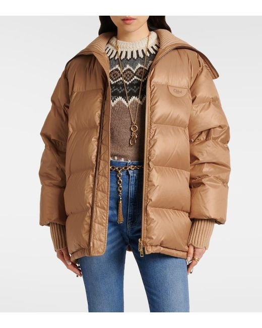 Chloé Natural Oversized Quilted Down Jacket