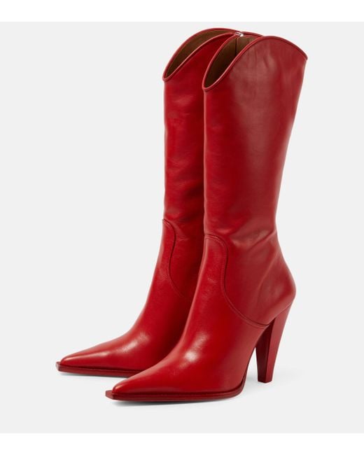 Paris Texas Red Nadia 105 Leather Knee-high Boots