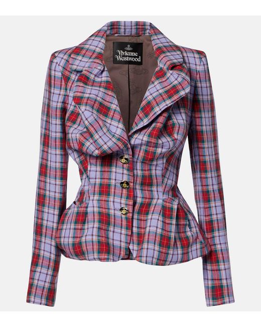 Vivienne Westwood Purple Tartan Linen Blazer