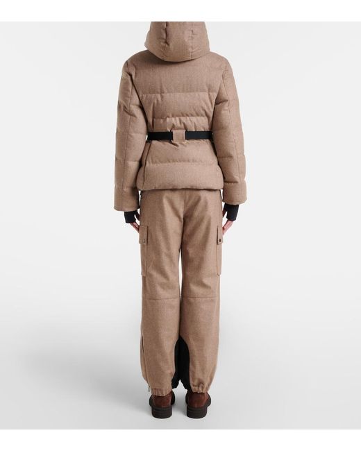 Brunello Cucinelli Natural Virgin Wool Flannel Down Jacket