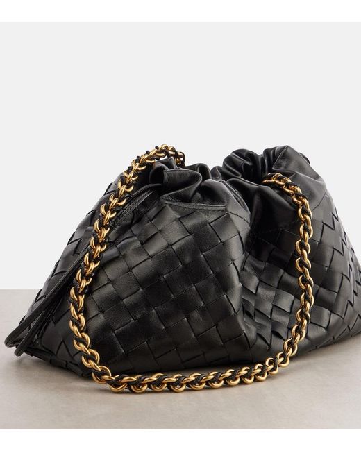 Bottega Veneta Black Schultertasche Soiree Medium Aus Leder