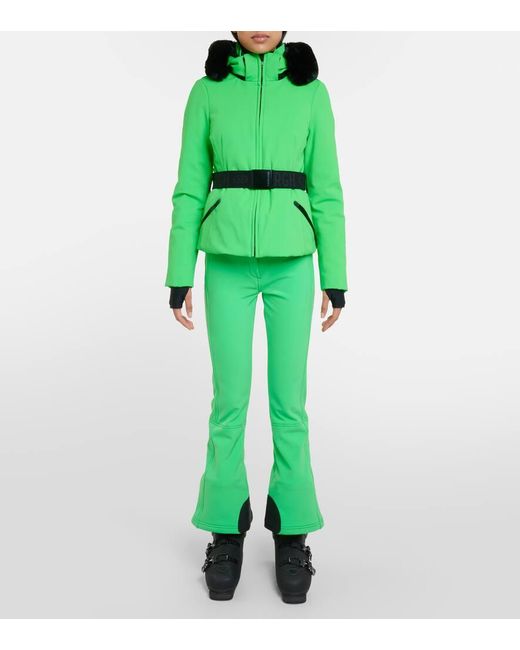 Goldbergh Hida Faux Fur-trimmed Ski Jacket in Green | Lyst