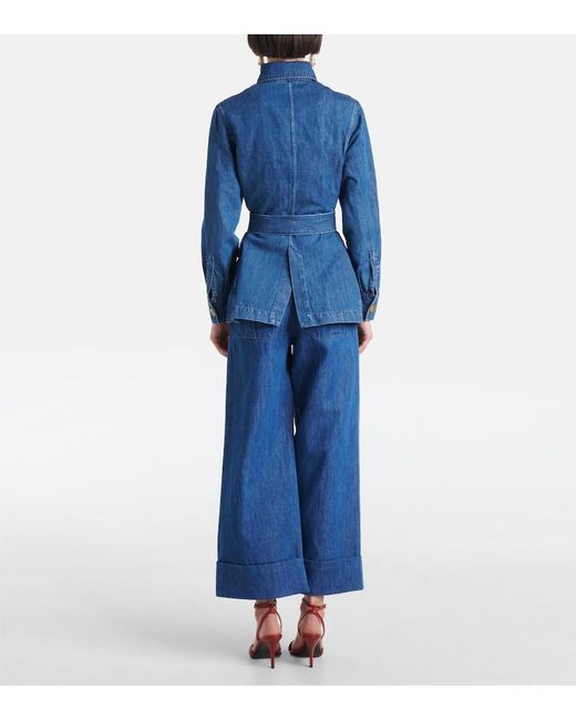 Valentino Blue Belted Denim Jacket