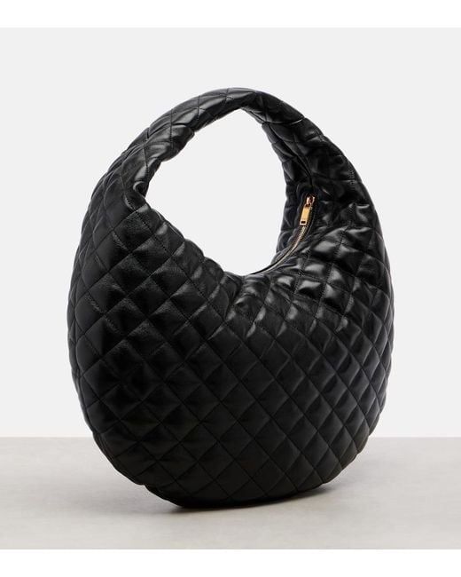 Saint Laurent Black Icare Medium Quilted Leather Shoulder Bag