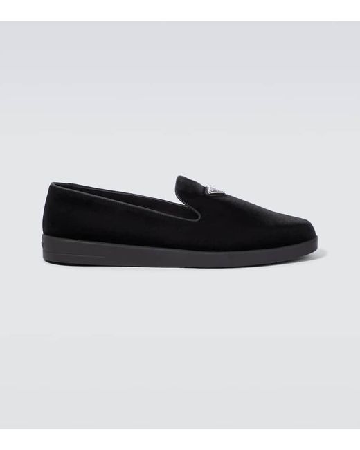Prada Slip-Ons Aus Samt in Black für Herren