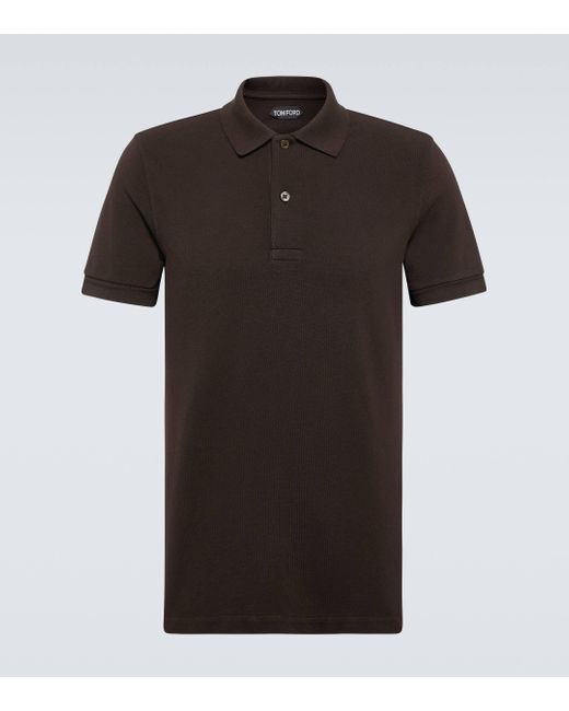 Polo en coton Tom Ford pour homme en coloris Black