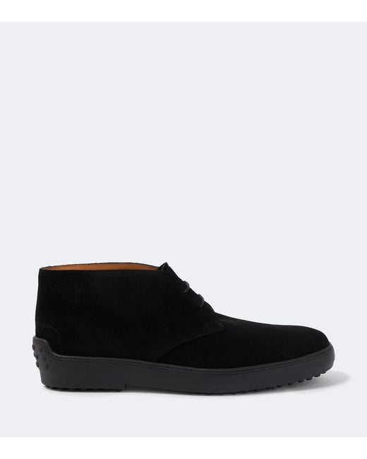 Stivaletti Stringati di Tod's in Black da Uomo