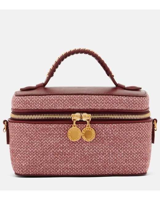 Stella McCartney Purple Falabella Raffia-Effect Vanity Bag