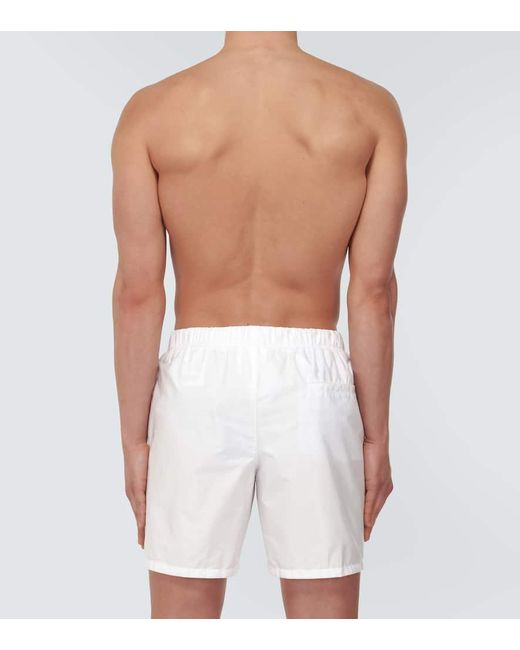 Prada White Re-Nylon Logo Swim Trunks for men
