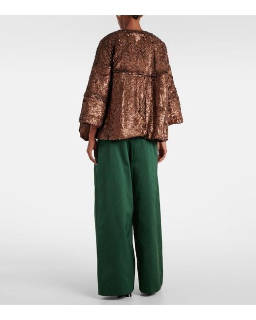 Dries Van Noten Brown Sequined Jacket