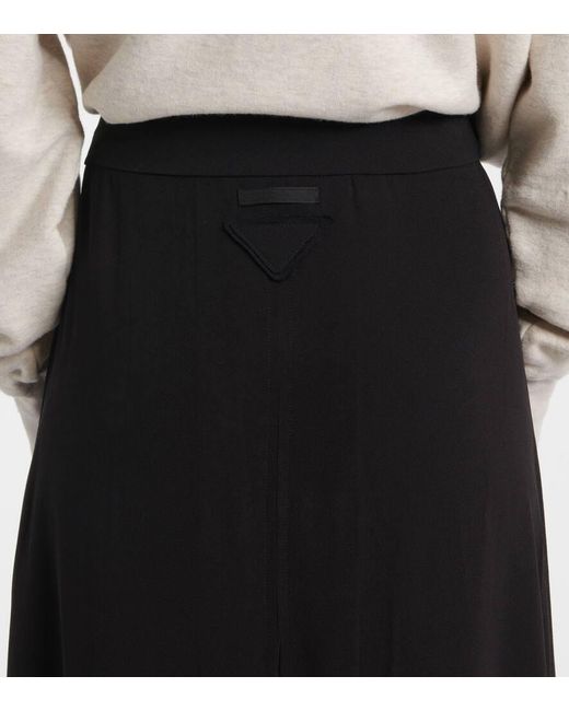 Prada Black Midirock Aus Einem Seidengemisch