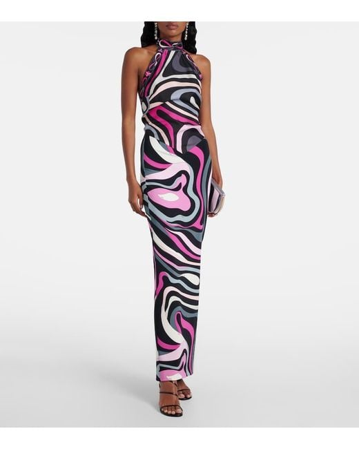 Emilio Pucci White Marmo High-Rise Maxi Skirt