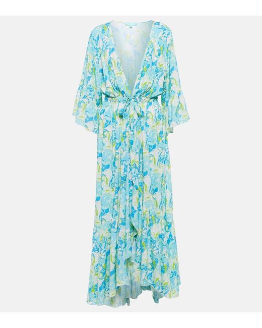 Melissa Odabash Blue Melissa Printed Kaftan Dress