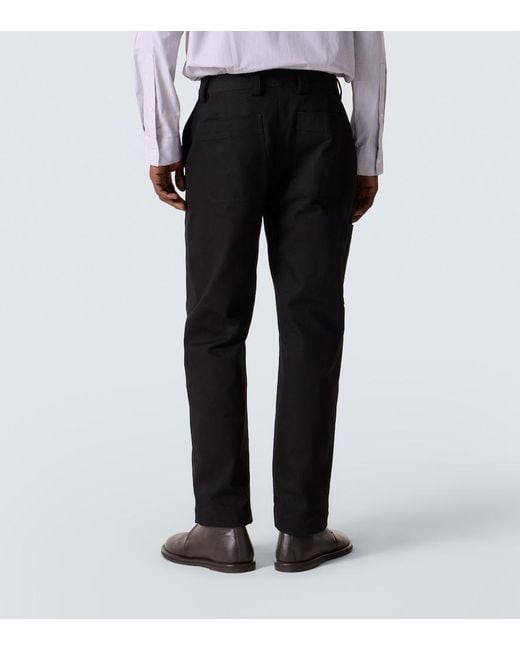 Studio Nicholson Black X Aaron Levine Denver Cotton Straight Pants for men