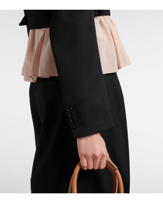 Chloé Black Cropped Virgin Wool Blazer