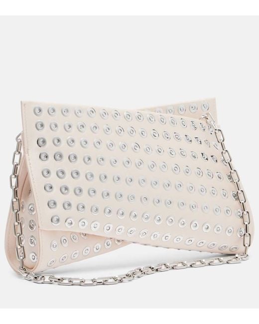 Christian Louboutin Natural Clutch Loubitwist Small Aus Leder Mit Kristallen