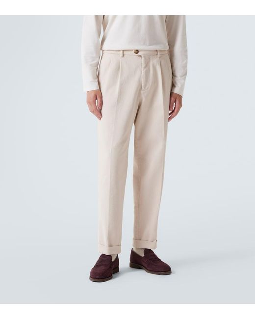 Brunello Cucinelli Natural Cotton Chinos for men