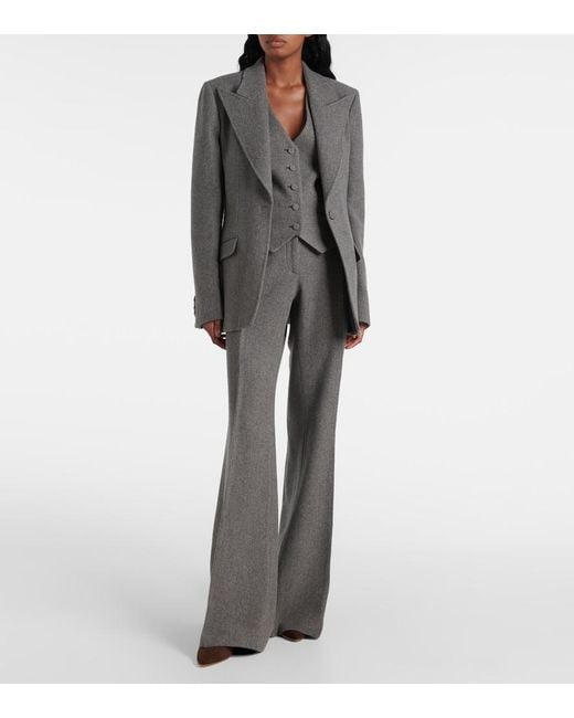 Gabriela Hearst Gray Rhein High-Rise Wool And Cashmere Flared Pants