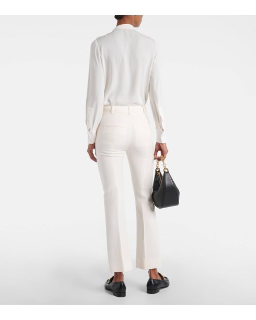 Valentino Natural Crepe Couture Mid-rise Straight Pants