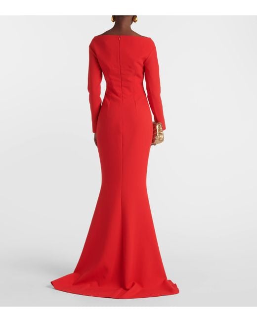 Safiyaa Red Wilson Crepe Fishtail Gown