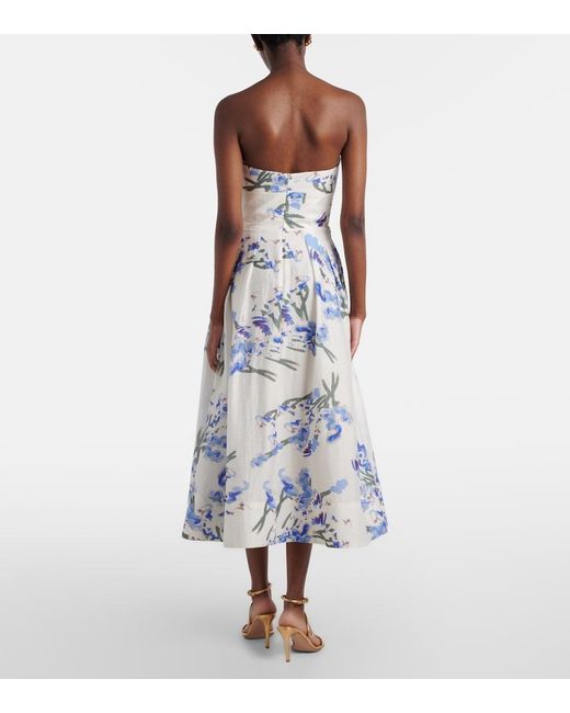 Rebecca Vallance Bluebell Draped Floral Midi Dress