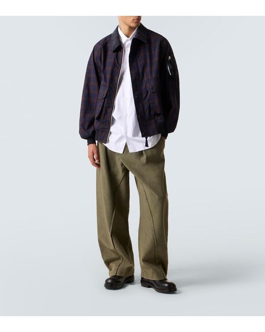 Comme des Garçons Blue Checked Cotton Blouson for men
