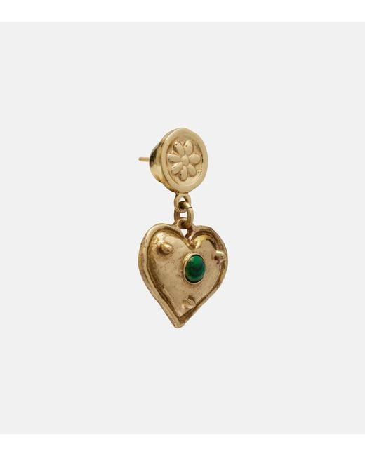 ALÉMAIS White Jem Heart Drop Earrings