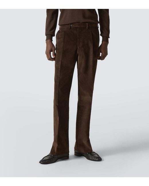Saman Amel Gerade Hose Amo Aus Baumwoll-Cord in Brown für Herren