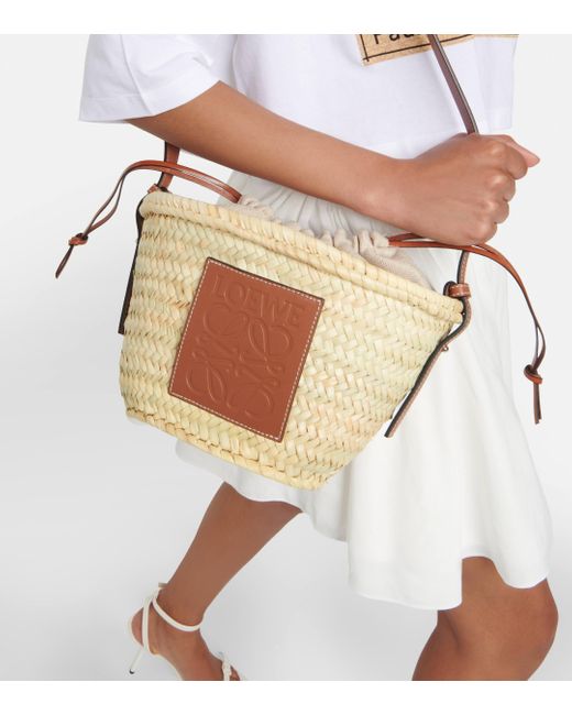 Loewe White Paula's Ibiza Anagram Woven Shoulder Bag