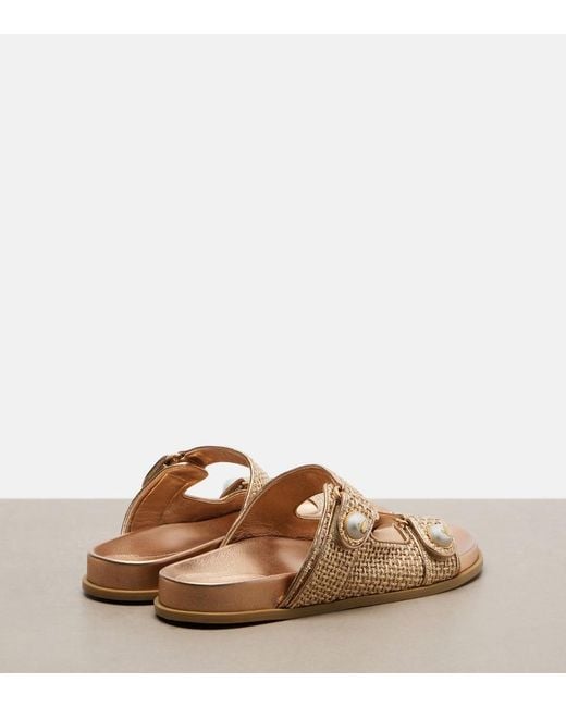 Jimmy Choo Brown Fayence Woven Sandals